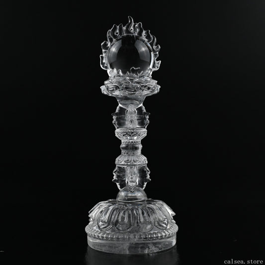 Awesome  Clearquartz Vajira Sculpture Artifact Crystal Healing Hand Carved