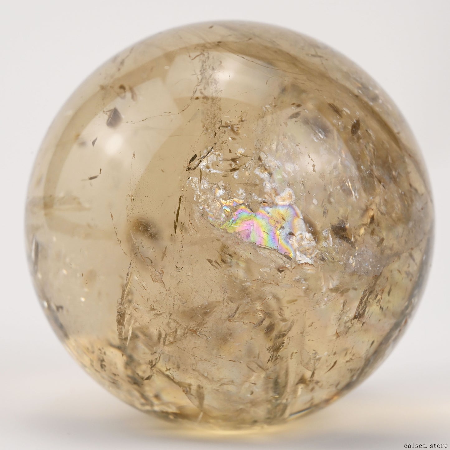 2.66'' Stunning Rainbow Citrine Sphere Crystal Healing Hand Carved Sphere/Ball
