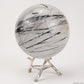 3.46'' Black Tourmaline Sphere Crystal Healing Hand Carved Sphere/Ball