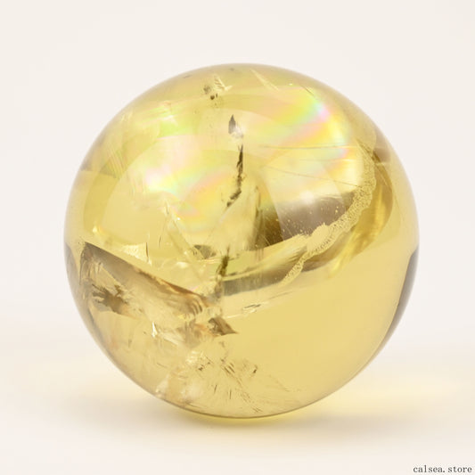 1.79'' Stunning Rainbow Citrine Sphere Crystal Healing Hand Carved Sphere/Ball