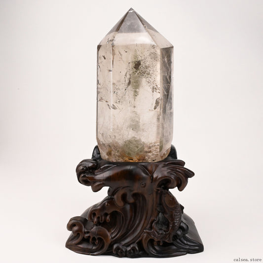 Gardenquartz Tower Lodalite Quartz Crystal Healing Hand Carved Crystal Point