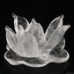 Clearquartz Lotus Flower Sculpture Crystal Healing Hand Carved