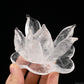 Clearquartz Lotus Flower Sculpture Crystal Healing Hand Carved