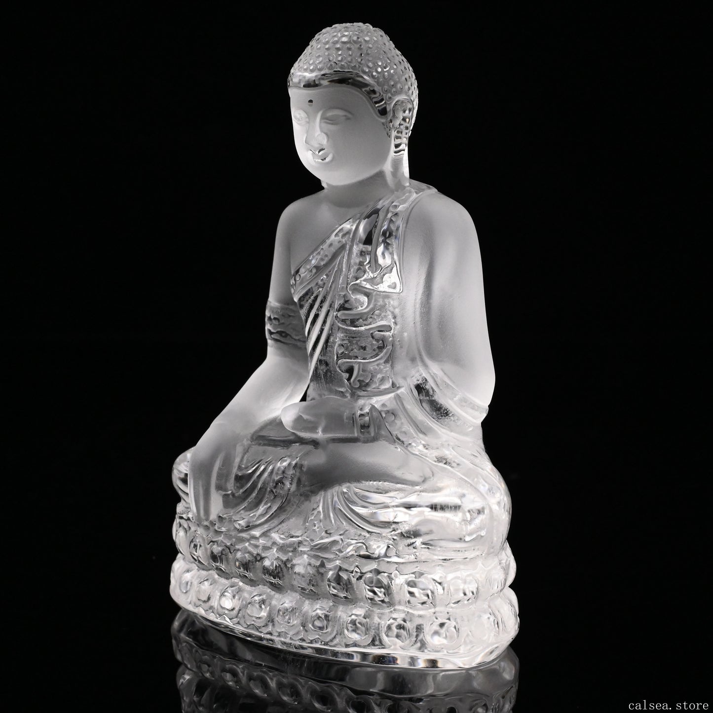 Clearquartz Buddha Sculpture Crystal Healing Hand Carved