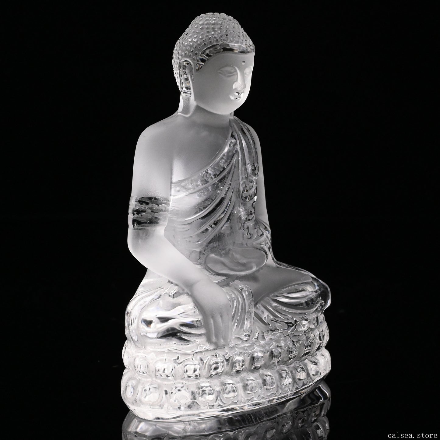 Clearquartz Buddha Sculpture Crystal Healing Hand Carved