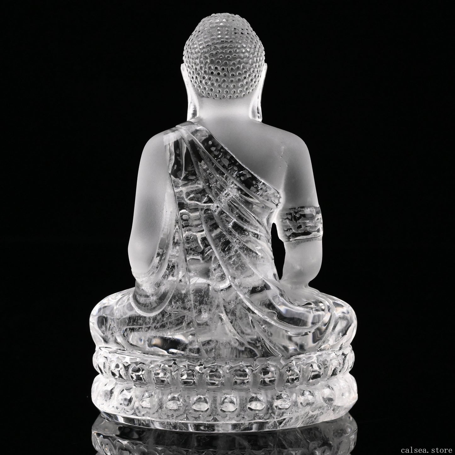 Clearquartz Buddha Sculpture Crystal Healing Hand Carved