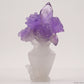 Amethyst Rose Flower Sculpture Crystal Healing Hand Carved