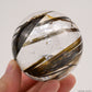 2.25'' Rainbow Green Tourmaline,Rutilated Hand Carved Crystal Healing Crystal Sphere/Ball