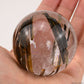 2.25'' Rainbow Green Tourmaline,Rutilated Hand Carved Crystal Healing Crystal Sphere/Ball