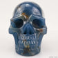 Blue Onyx Hand Carved Crystal Skull Sculpture Crystal Healing Super Realistic