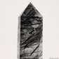 7.91'' Black Tourmaline,Rutile Tower Ornaments Point Crystal Healing Tower/Point