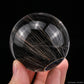 2.17'' Golden Rutilated,Rutile Sphere Crystal Healing Hand Carved Crystal Sphere/Ball