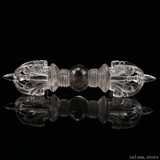 Clearquartz Vajira Sculpture Artifact Crystal Healing Hand Carved