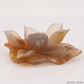 Agate Lotus Flower Sculpture Crystal Healing Hand Carved