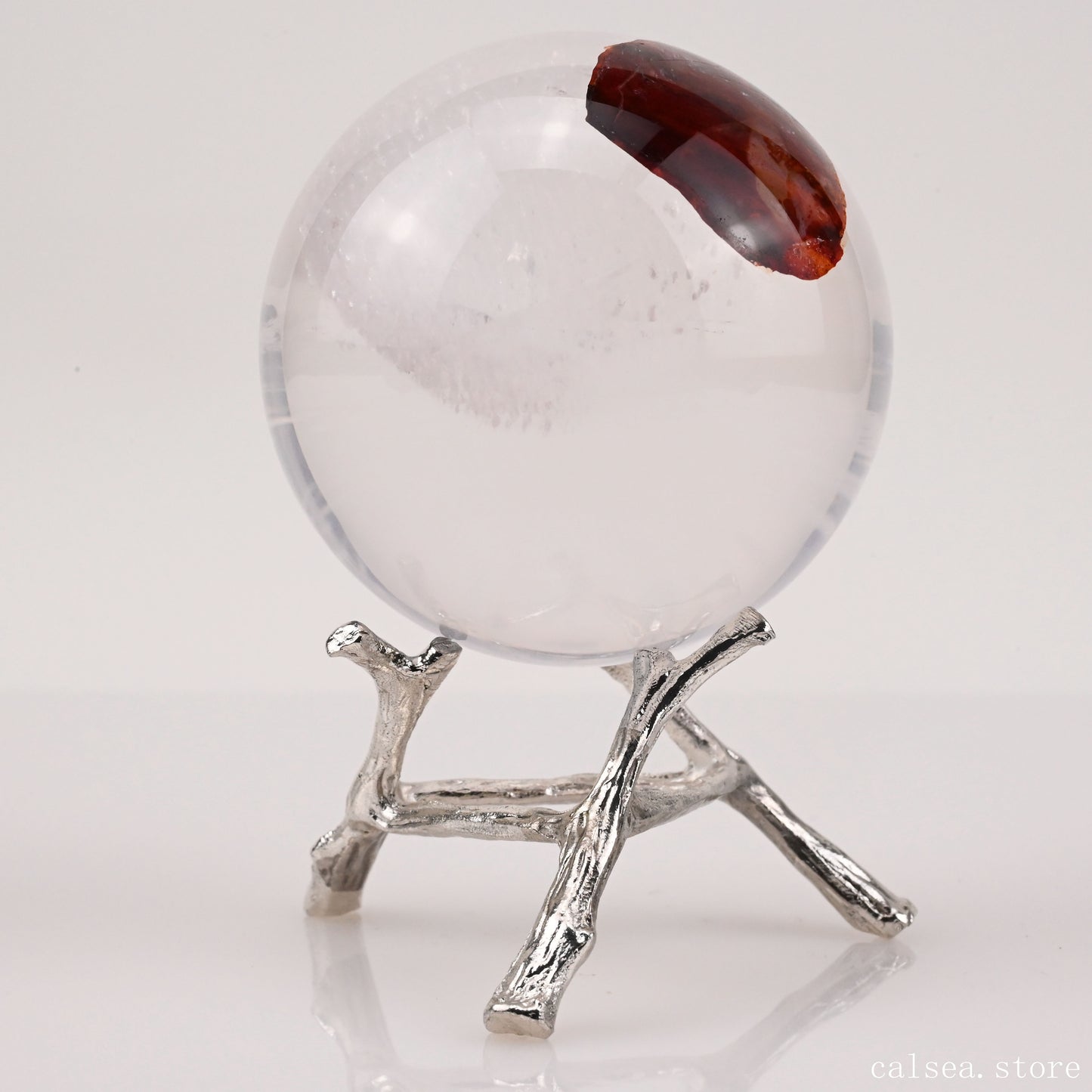 2.31'' Firequartz Sphere Crystal Healing Hand Carved Sphere/Ball