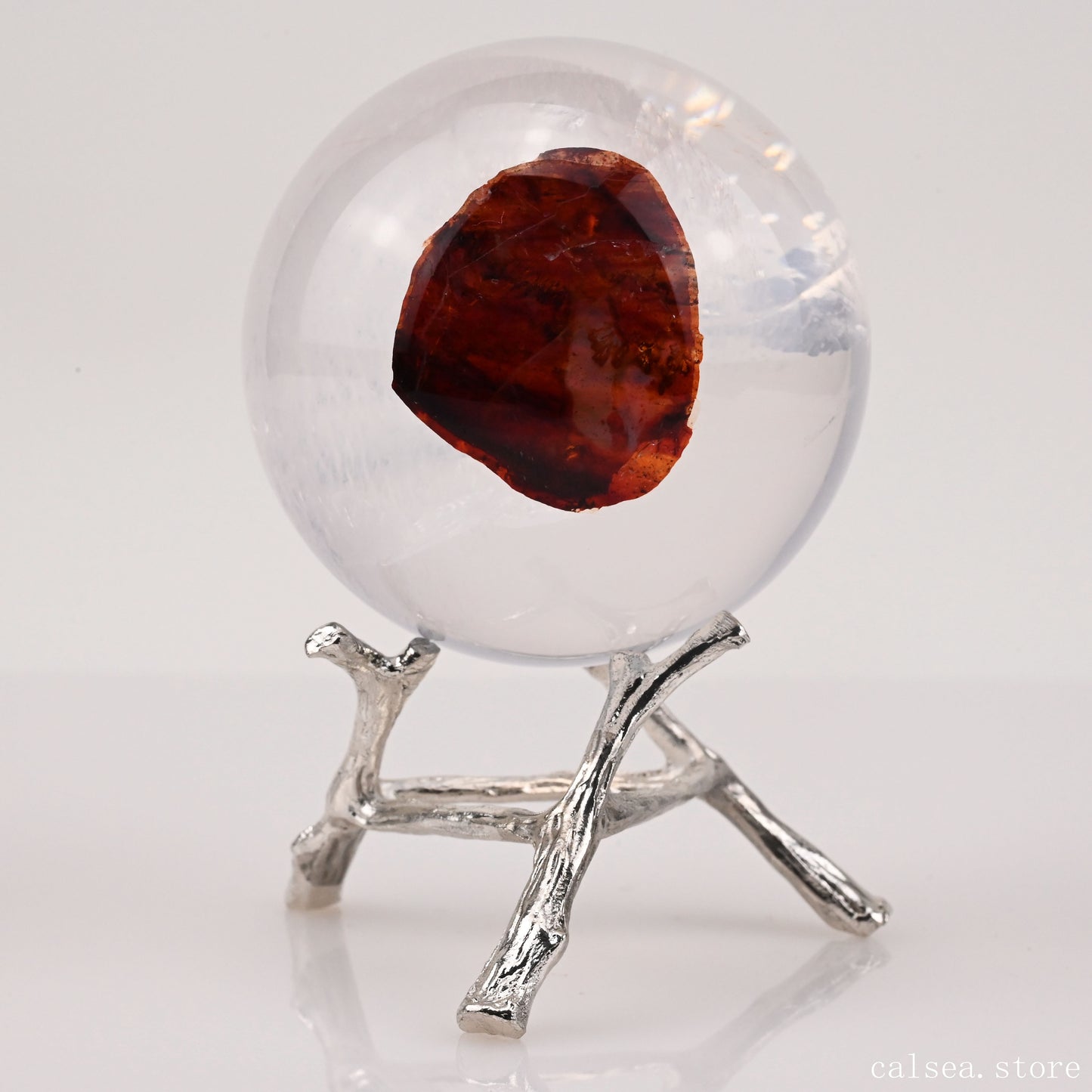 2.31'' Firequartz Sphere Crystal Healing Hand Carved Sphere/Ball