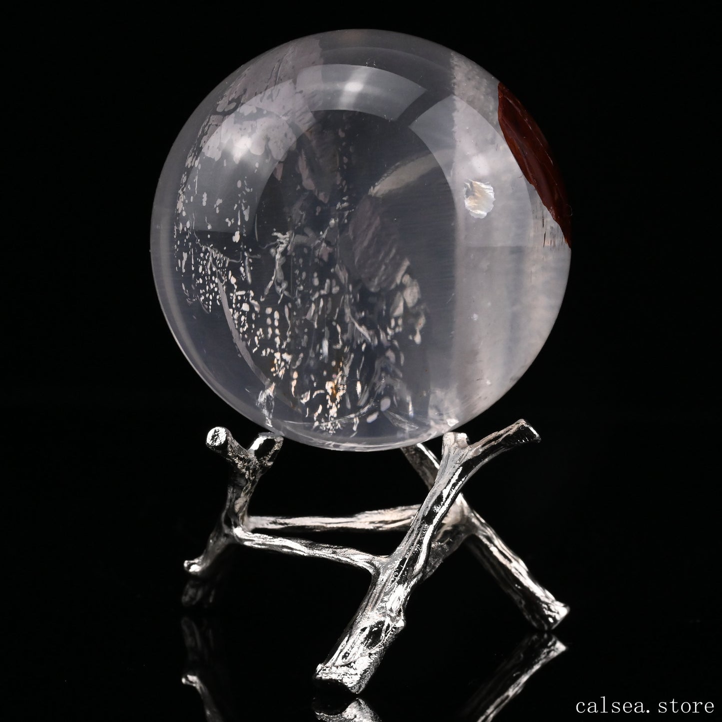 2.31'' Firequartz Sphere Crystal Healing Hand Carved Sphere/Ball
