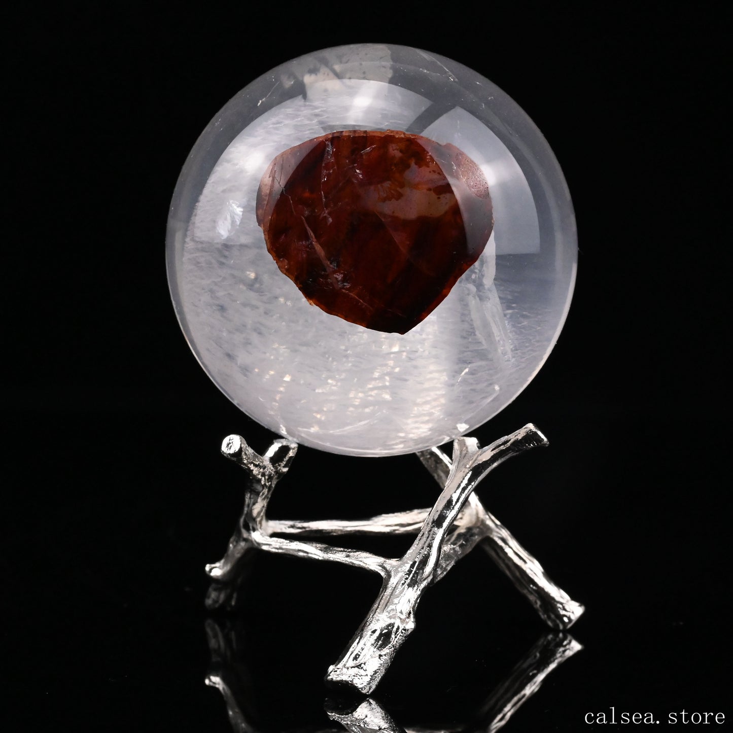 2.31'' Firequartz Sphere Crystal Healing Hand Carved Sphere/Ball