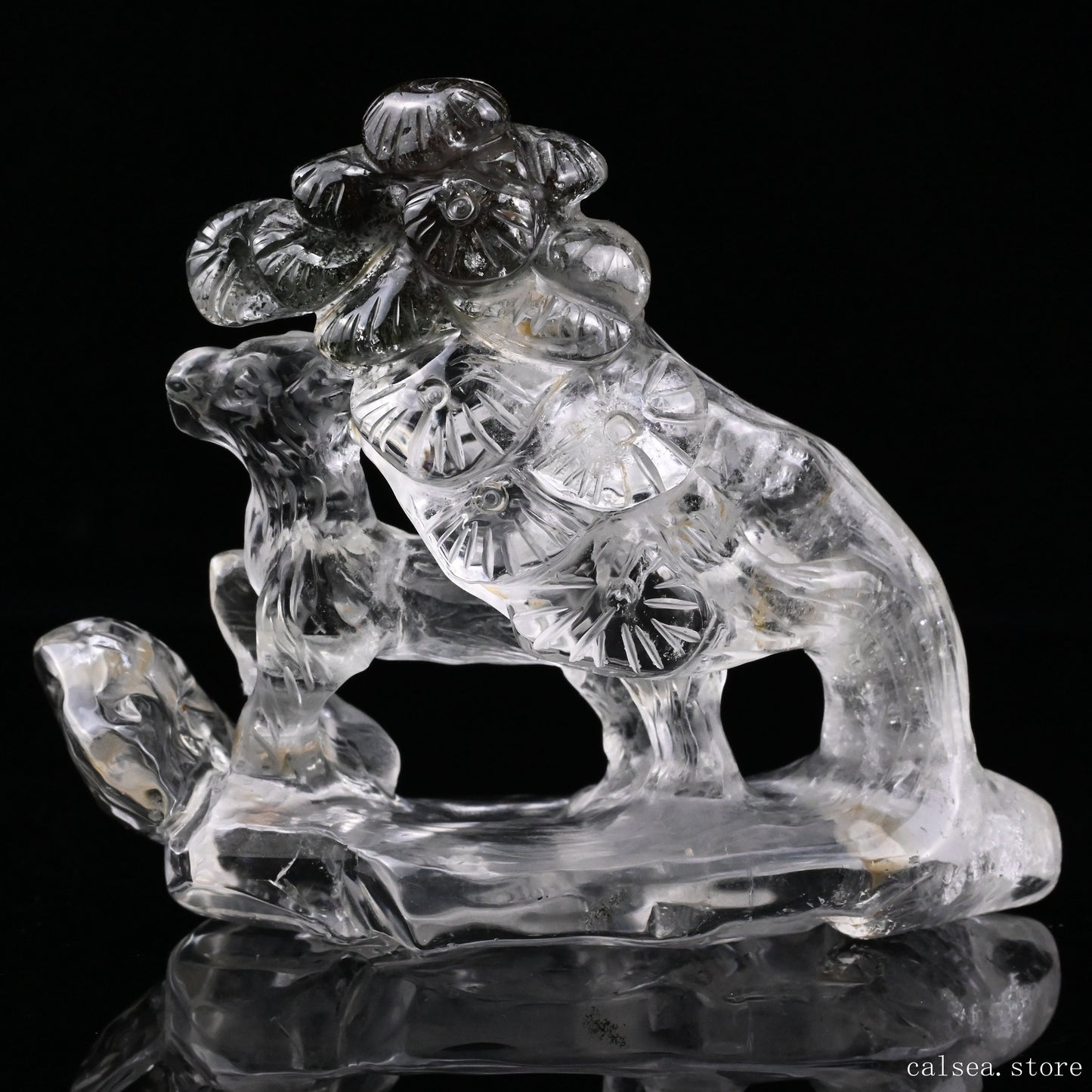 Gardenquartz Goat Sculpture Crystal Healing Hand Carved Crystal Super Realistic