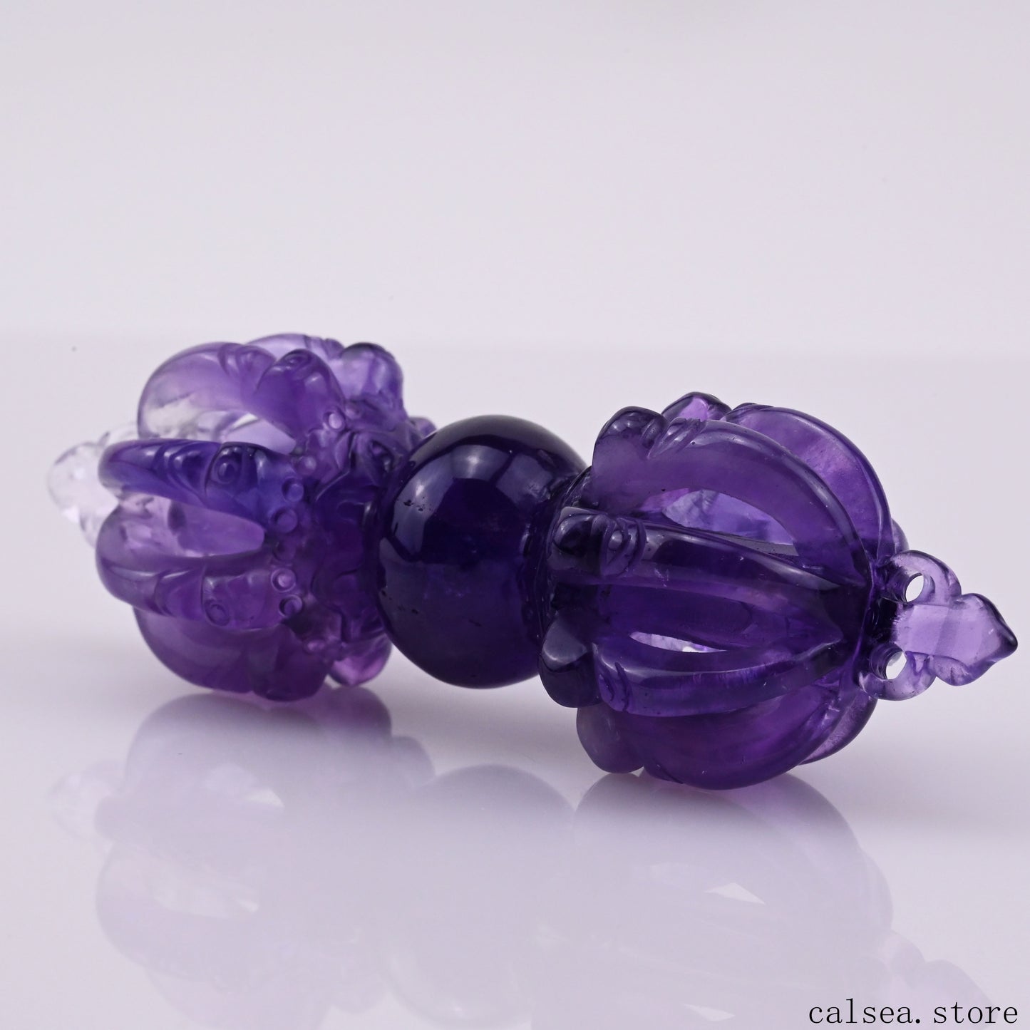Awesome Amethyst Vajira Sculpture Artifact Crystal Healing Hand Carved