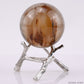 1.81'' Red Rabbit Fur Rutile,Rutilated Quartz Crystal Healing Hand Carved Sphere/Ball
