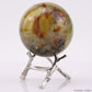 2.34'' Goldenhealer Fluorite Pyrite Sphere Crystal Healing Hand Carved Sphere/Ball