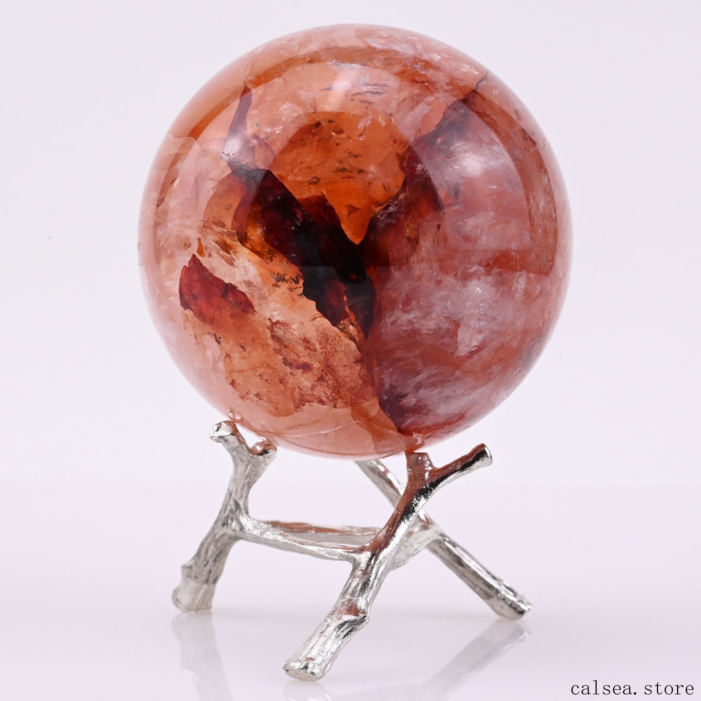 2.65'' Firequartz Sphere Crystal Healing Hand Carved Sphere/Ball