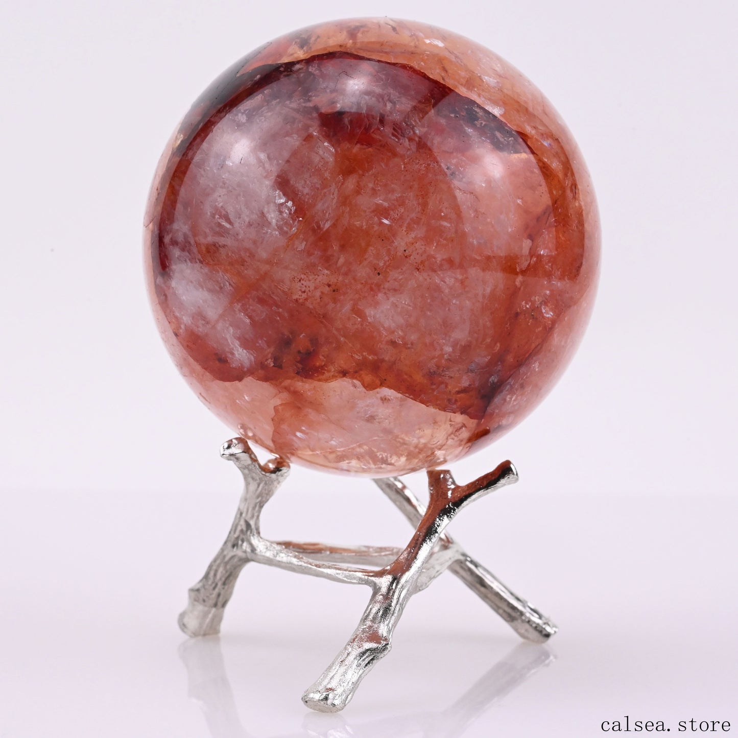 2.65'' Firequartz Sphere Crystal Healing Hand Carved Sphere/Ball