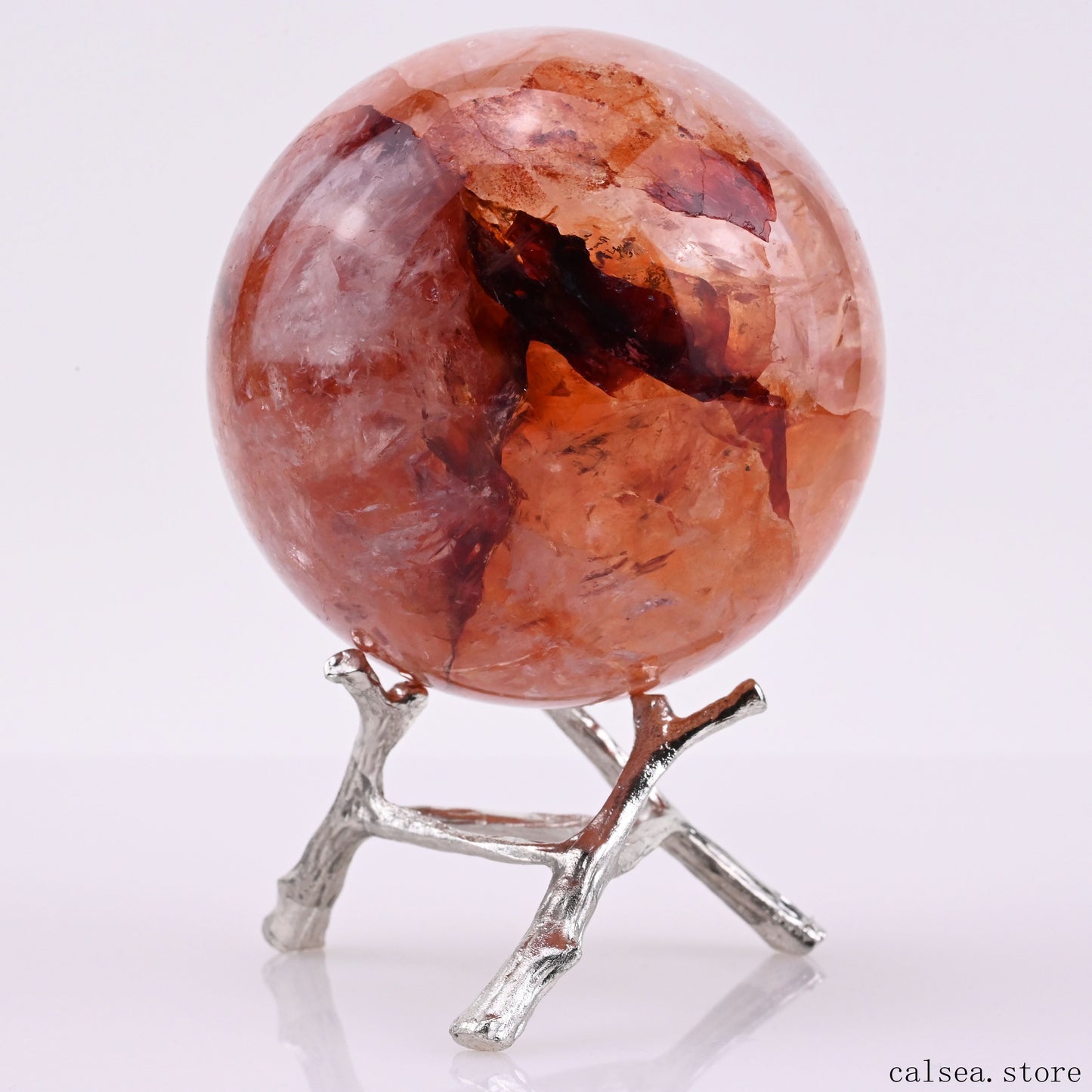 2.65'' Firequartz Sphere Crystal Healing Hand Carved Sphere/Ball