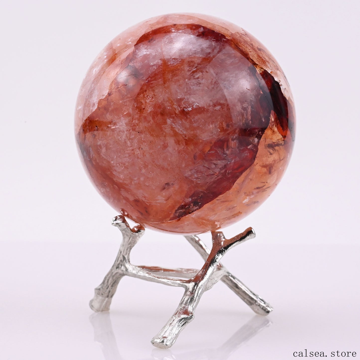 2.65'' Firequartz Sphere Crystal Healing Hand Carved Sphere/Ball