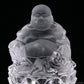 Clearquartz Smile Buddha Sculpture Crystal Healing Hand Carved