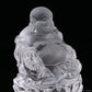 Clearquartz Smile Buddha Sculpture Crystal Healing Hand Carved