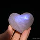 Bule Starlight Moonstone Heart Ornaments Crystal Healing Hand Carved