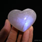 Bule Starlight Moonstone Heart Ornaments Crystal Healing Hand Carved