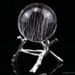 Silver Rutile, Rutilated Quartz Crystal Healing Hand Carved Sphere/Ball