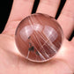 Silver Rutile, Rutilated Quartz Crystal Healing Hand Carved Sphere/Ball