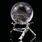 1.87'' Rainbow Copper Rutile With Black Mica Sphere Crystal Healing Hand Carved Sphere/Ball