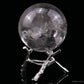 2.2'' Clearquartz Enhydro Sphere Crystal Healing Hand Carved Crystal Ball