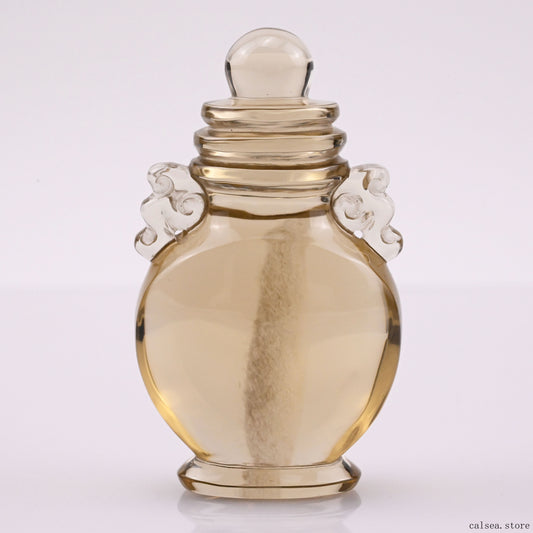 Citrine Quartz Vase Sculpture Crystal Healing Hand Carved