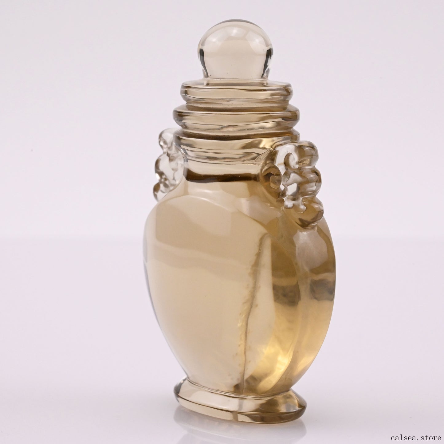 Citrine Quartz Vase Sculpture Crystal Healing Hand Carved