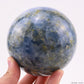 3.85'' Gemstone Blue Kynite Sphere Crystal Healing Hand Carved Sphere/Ball