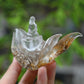 Goldenhealer Lotus Practicing Monks Sculpture Crystal Healing Hand Carved