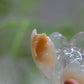 Rabbit Fur Golden Rutile,Rutilated Lotus Sculpture Crystal Healing Hand Carved