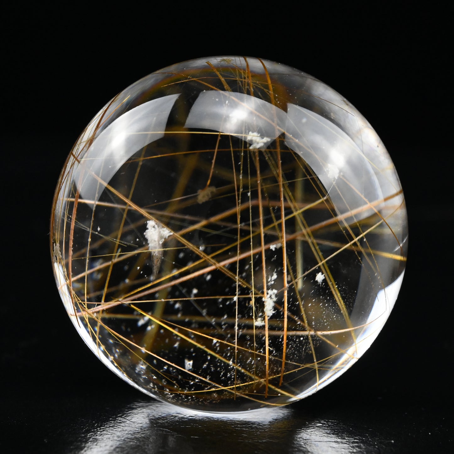 Golden Rutile,Rutilated Quartz Sphere Crystal Healing Hand Carved Crystal Ball