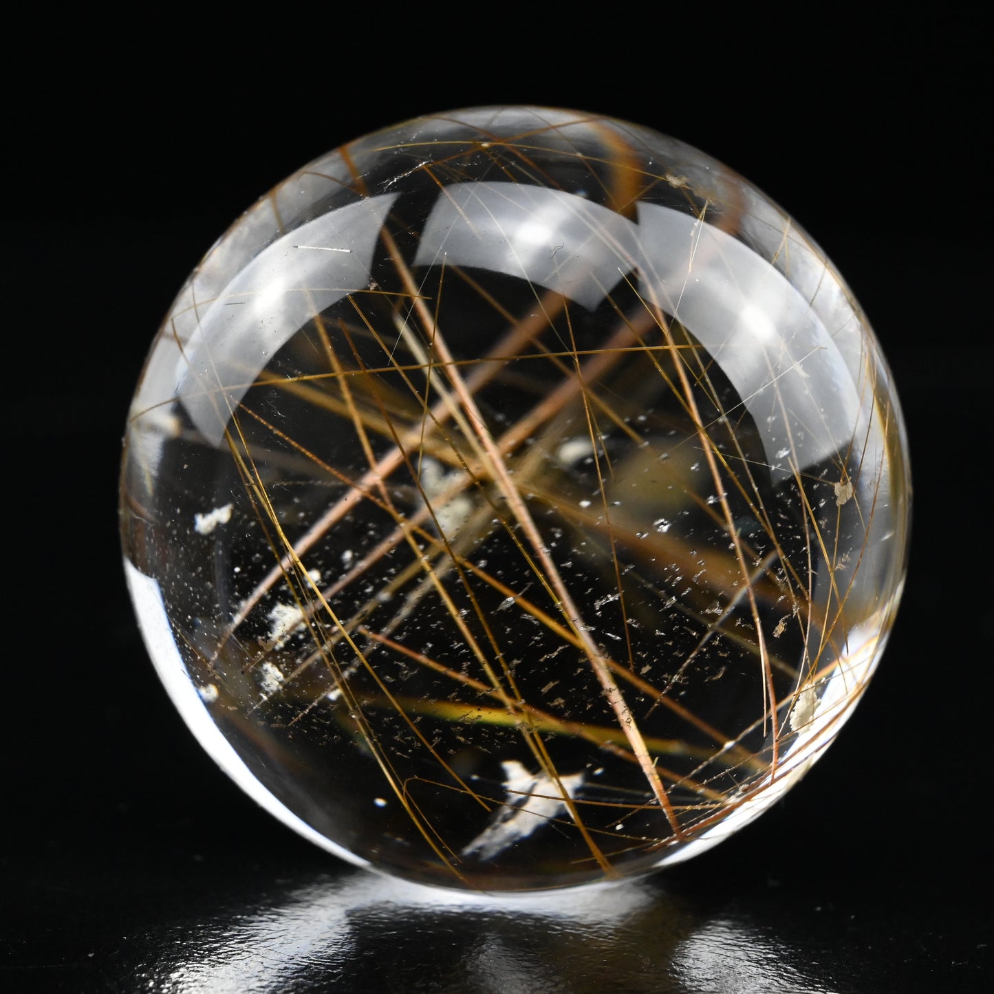 Golden Rutile,Rutilated Quartz Sphere Crystal Healing Hand Carved Crystal Ball