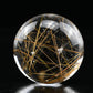 Golden Rutile,Rutilated Quartz Sphere Crystal Healing Hand Carved Crystal Ball