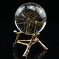 Golden Rutile,Rutilated Quartz Sphere Crystal Healing Hand Carved Crystal Ball