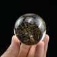 Golden Rutile,Rutilated Quartz Sphere Crystal Healing Hand Carved Crystal Ball